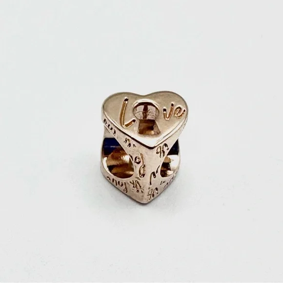 Pandora Two-tone Padlock Splittable Sterling Silver & Rose Gold Love Heart Charm - Picture 5 of 7
